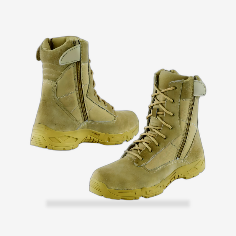 Men's 9'' Desert Sand Tactical Boots front view - AtomBiker