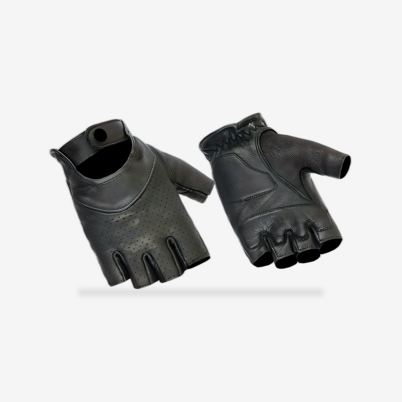 Women's Perforated Fingerless Glove front view - AtomBiker
