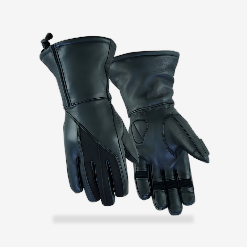 Women's Feature-Packed Deer Skin Insulated Cruiser Glove front view - AtomBiker