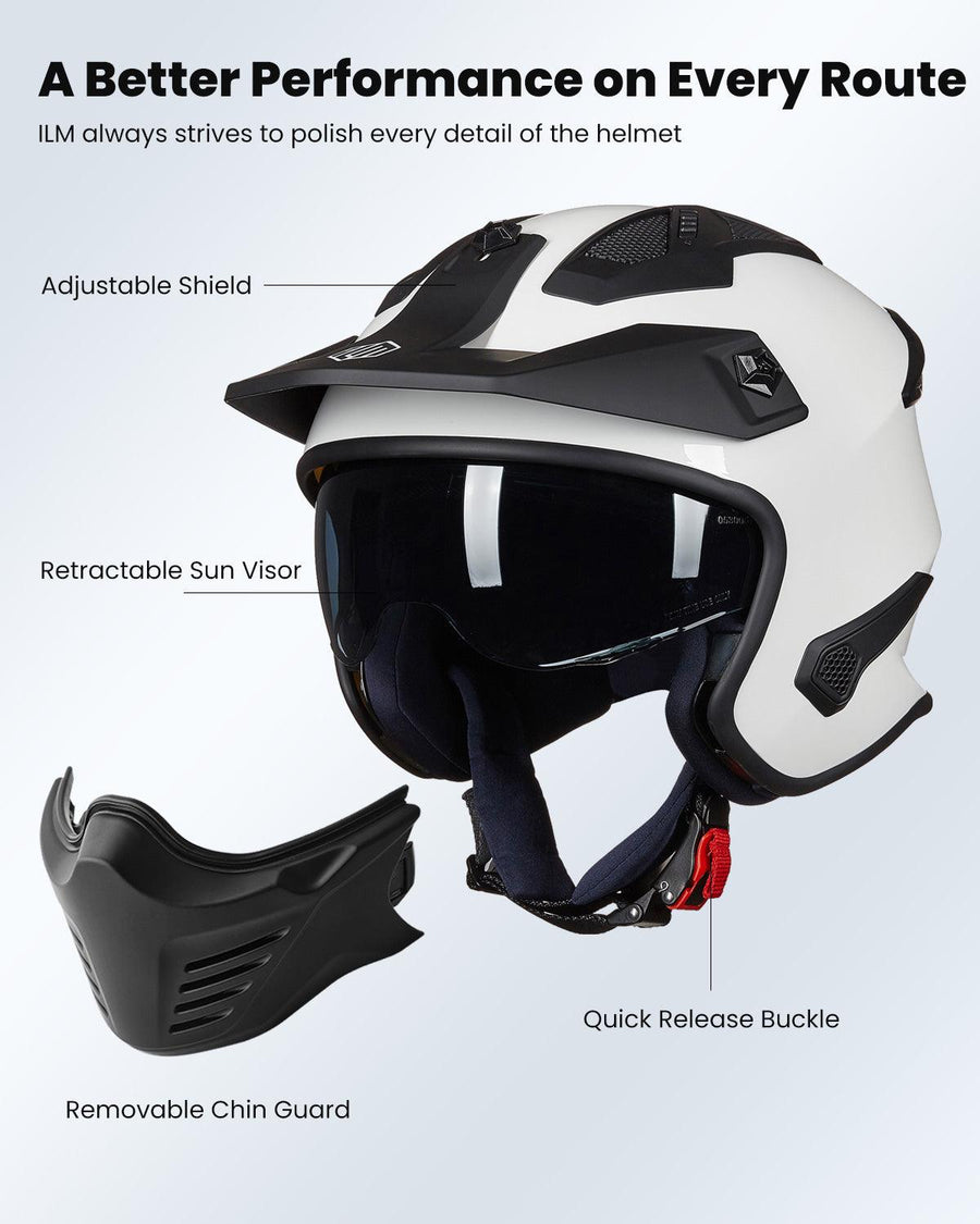 Open Face 3/4 Motorcycle Helmet