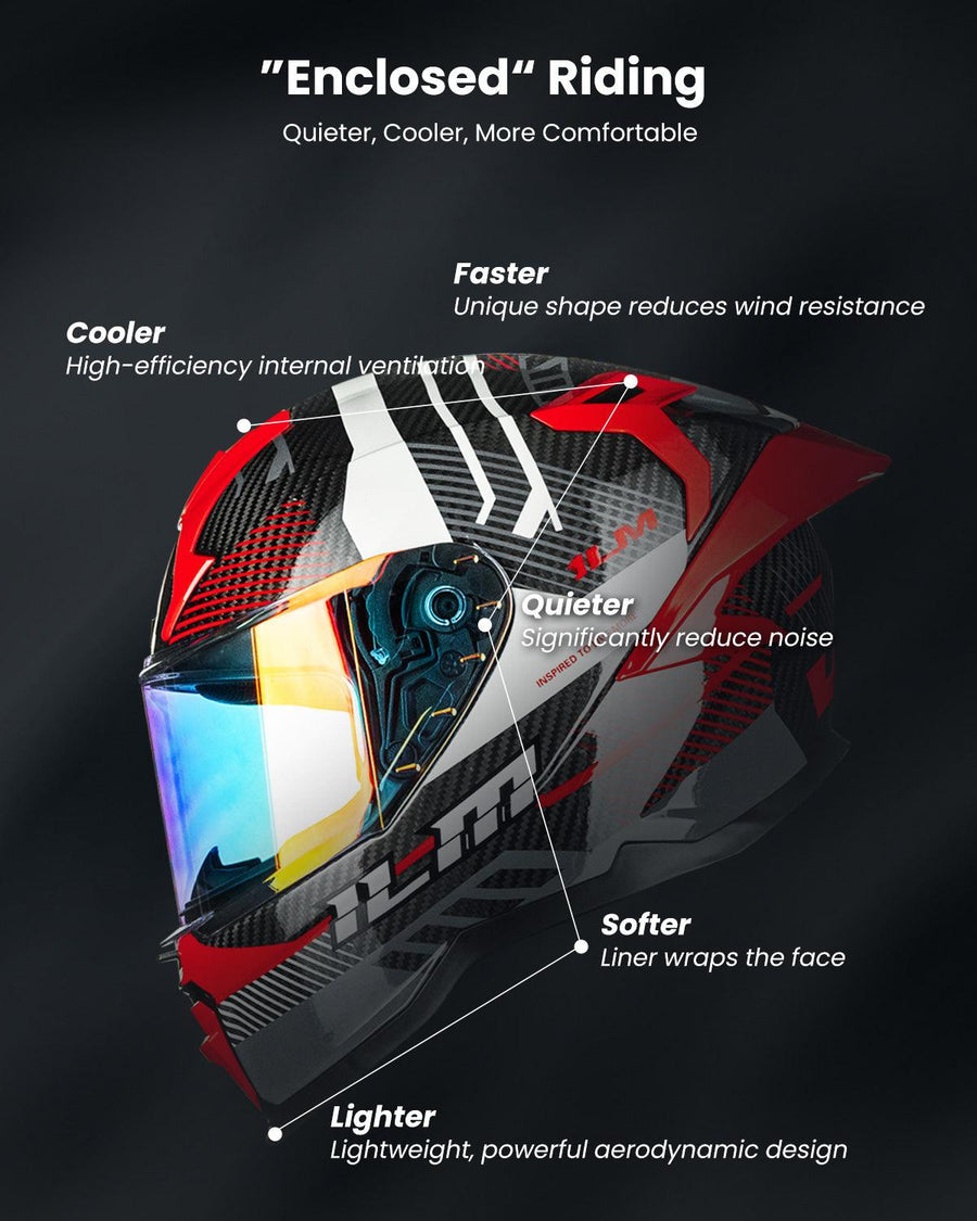 Carbon Fiber Full Face Racing Helmet