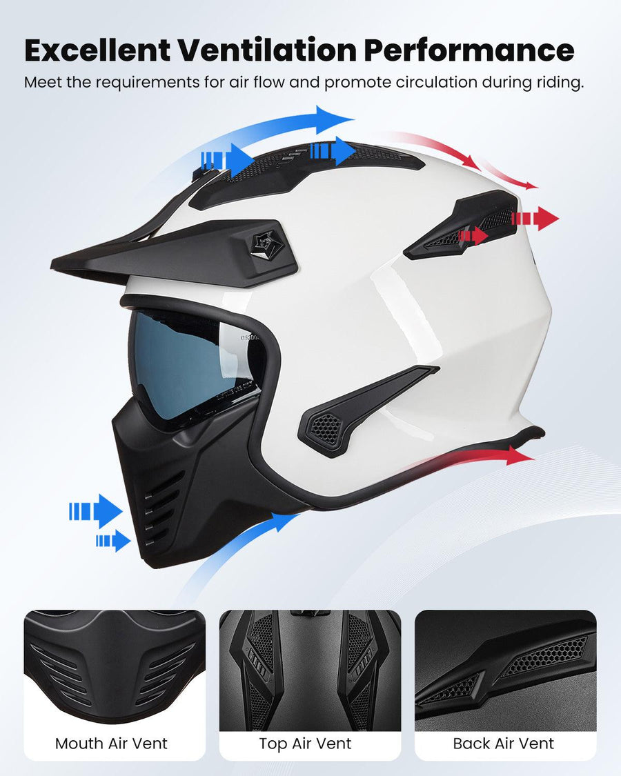 Open Face 3/4 Motorcycle Helmet