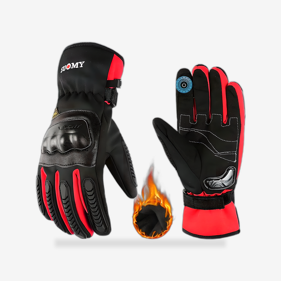 Winter Warm Gloves Touch Screen Waterproof Windproof front view - AtomBiker