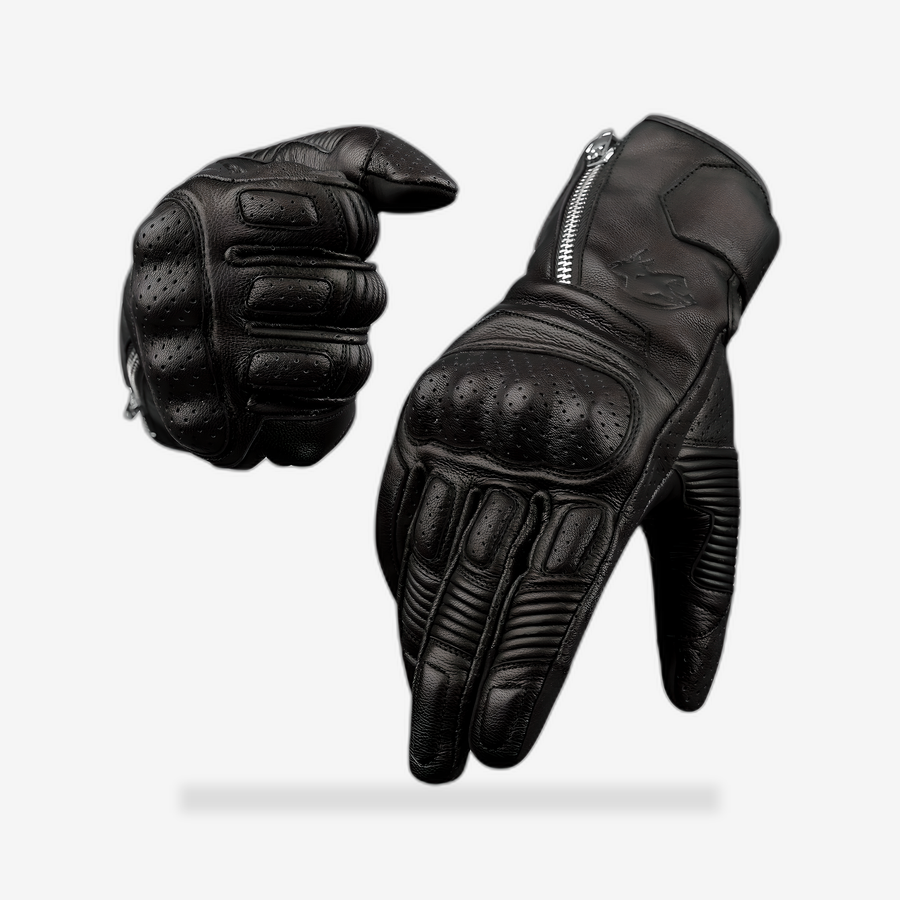 Olympus Touring Leather Gloves front view - AtomBiker
