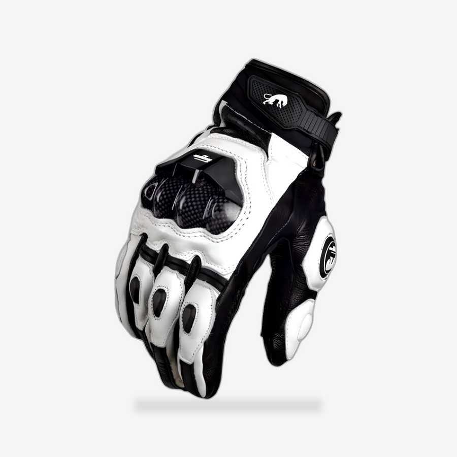 Velocity Racing Leather Gloves front view - AtomBiker