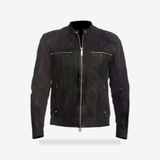 Cafe Racer Distressed Leather Jacket front view - AtomBiker