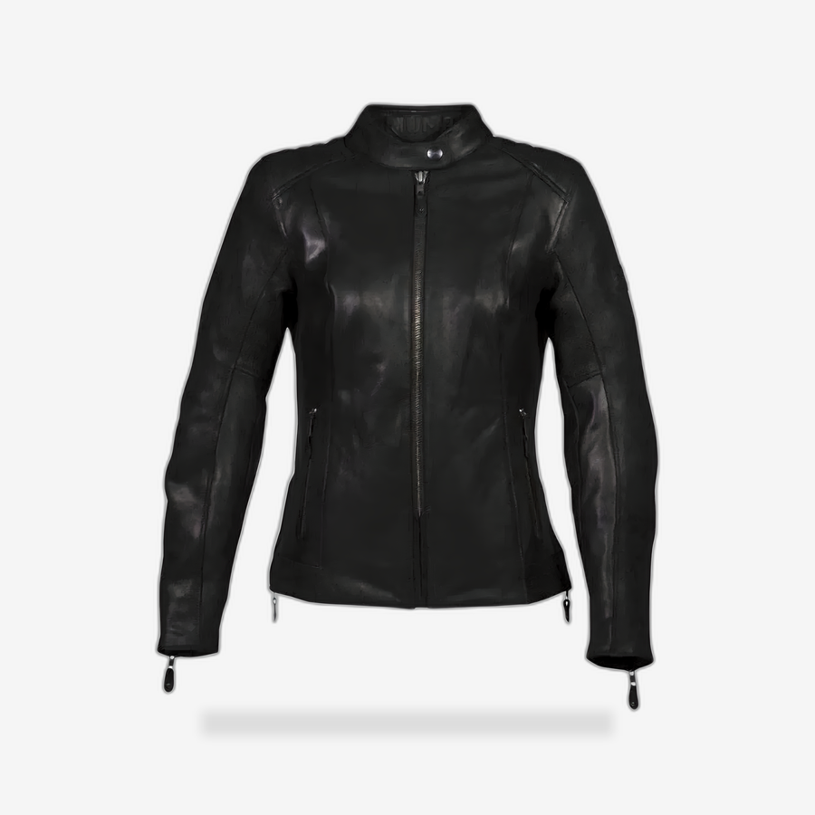 Roxbury Women's Leather Riding Jacket front view - AtomBiker