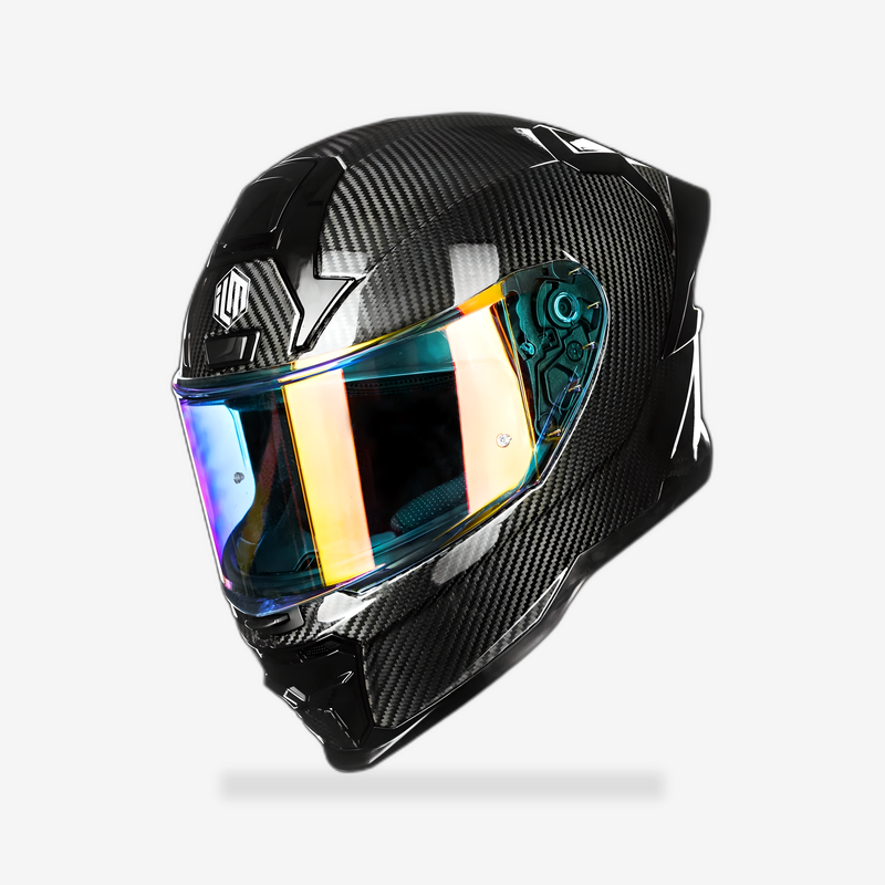 ILM Carbon Fiber Motorcycle Helmets Full Face Racing Helmet Model MF577P front view - AtomBiker