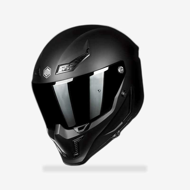 ILM Motorcycle Full Face Helmets DOT ECE Powersports Dual Visor Street Racing with Pinlock Cascos para Motos Model MF509 Pro front view - AtomBiker