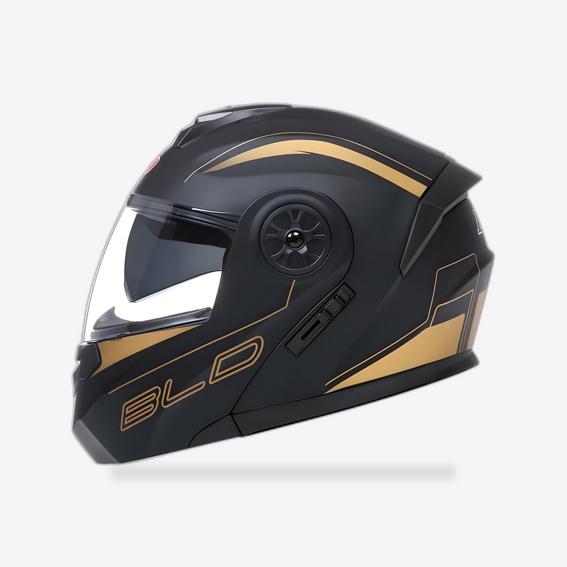 BLD Personalised Motorcycle Full Face Helmet Men Women Fashion Dual Lens Helmets Motocross Racing Modular Flip Up Casco Moto front view - AtomBiker