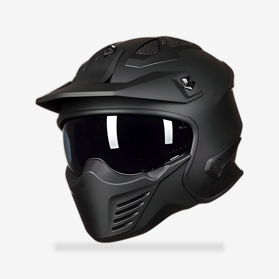 ILM Open Face Motorcycle 3/4 Half Helmet Model 726X front view - AtomBiker