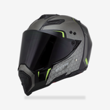 Handsome full-cover motorcycle off-road helmet front view - AtomBiker