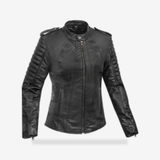 Women's Updated Biker Style Jacket front view - AtomBiker
