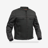 All-Season Men's Textile  Motorcycle Jacket with Reflective Stripes front view - AtomBiker
