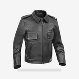 Dark Rebel Men’s Motorcycle Jacket front view - AtomBiker