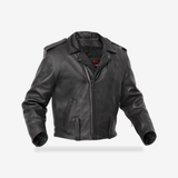 Rogue Rider Men’s Leather Motorcycle Jacket front view - AtomBiker