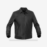 Midnight Forge Men’s Faux Leather Motorcycle Jacket front view - AtomBiker