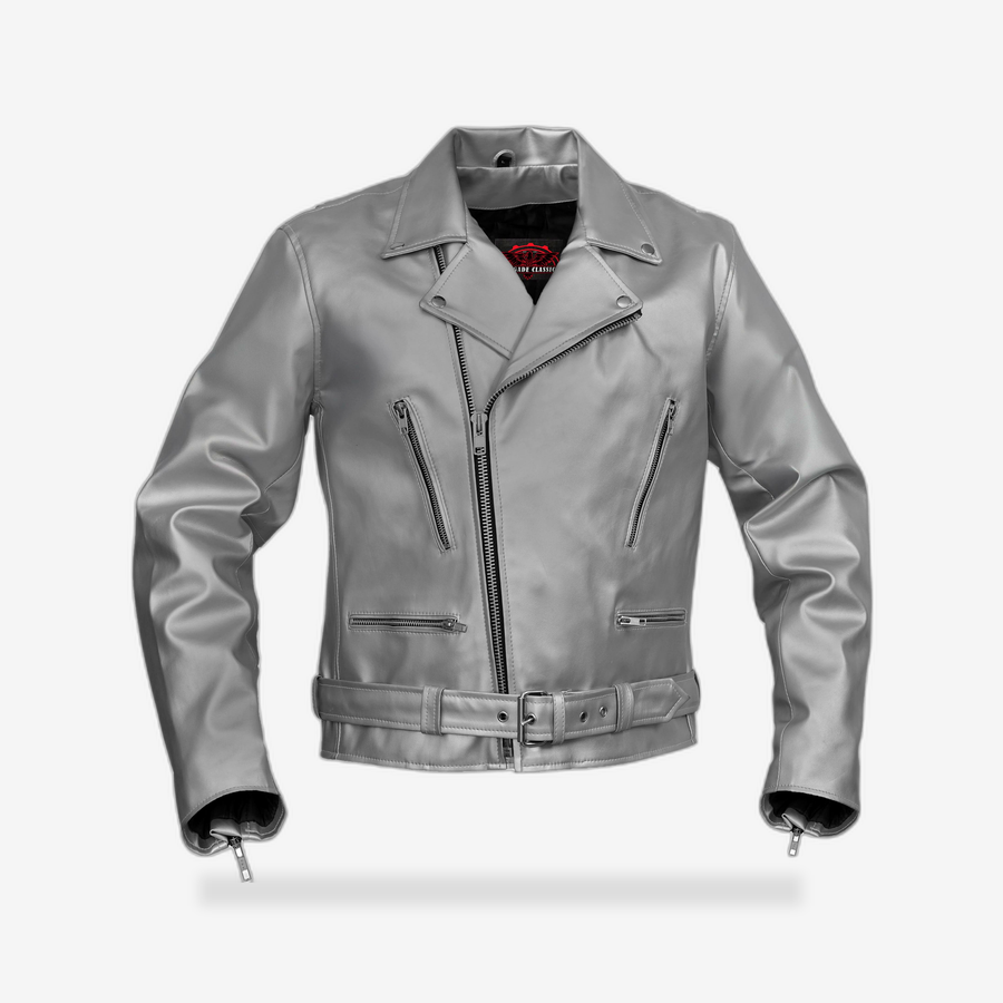 Iron Phantom Men’s Faux Leather Motorcycle Jacket front view - AtomBiker