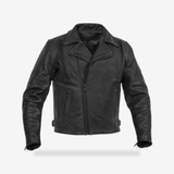 Dark Nova Leather Motorcycle Jacket front view - AtomBiker