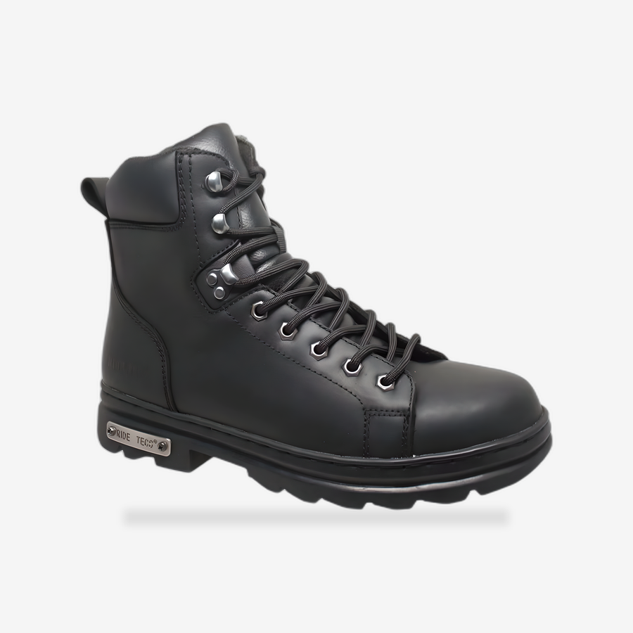 Burntread 6" Men's  Leather  Motorcycle  Boots front view - AtomBiker