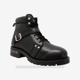 Edgewalker Men's 6"  Black Motorcycle Boots front view - AtomBiker