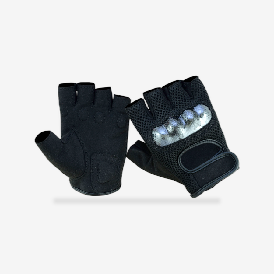 Sporty Mesh Fingerless Motorcycle Gloves