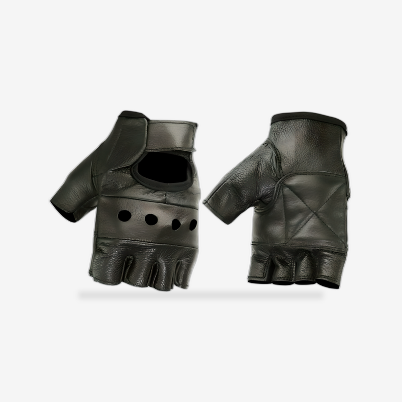 Economy Fingerless Glove front view - AtomBiker