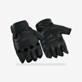 Men's Advance Deer Skin Fingerless Gloves front view - AtomBiker