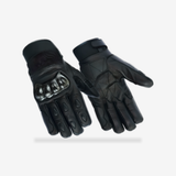 Leather/Textile Performance Glove front view - AtomBiker
