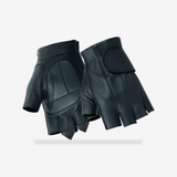 Men's Tough Deer Skin Fingerless Motorcycle Gloves