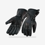Avengers Men's leather gauntlet gloves front view - AtomBiker