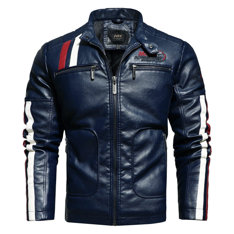 Racing Stripe Leather Jacket