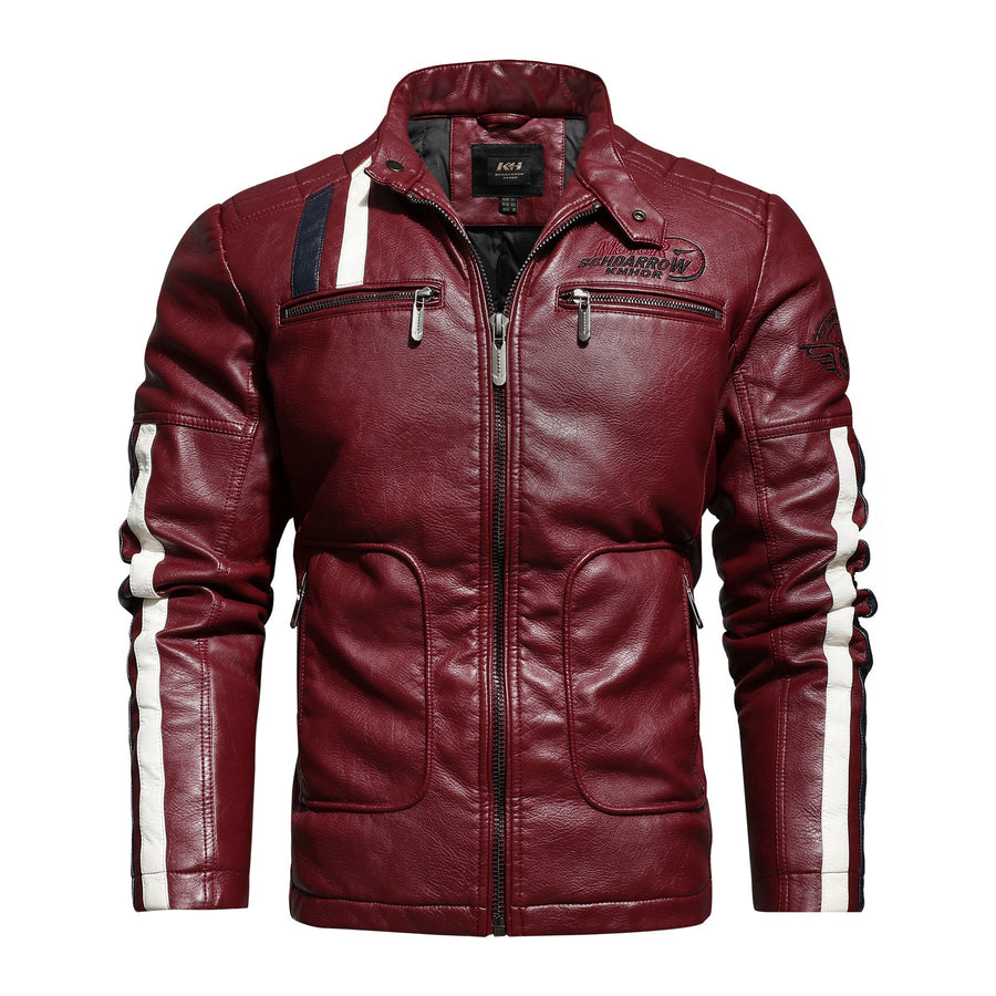 Racing Stripe Leather Jacket