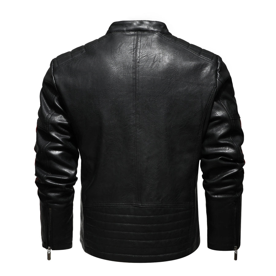 Racing Stripe Leather Jacket