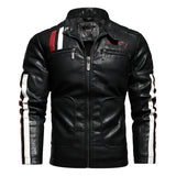 Racing Stripe Leather Jacket