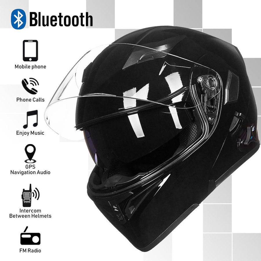 Bluetooth Modular Flip-Up Motorcycle Helmet