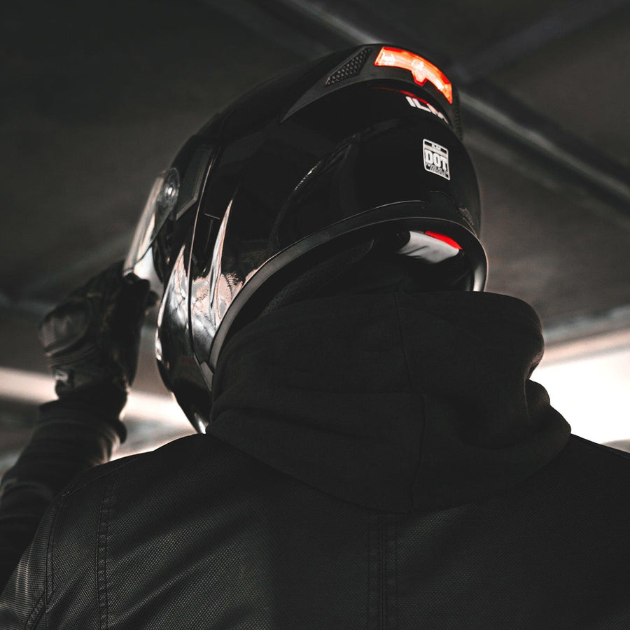 LED Modular Full Face Motorcycle Helmet