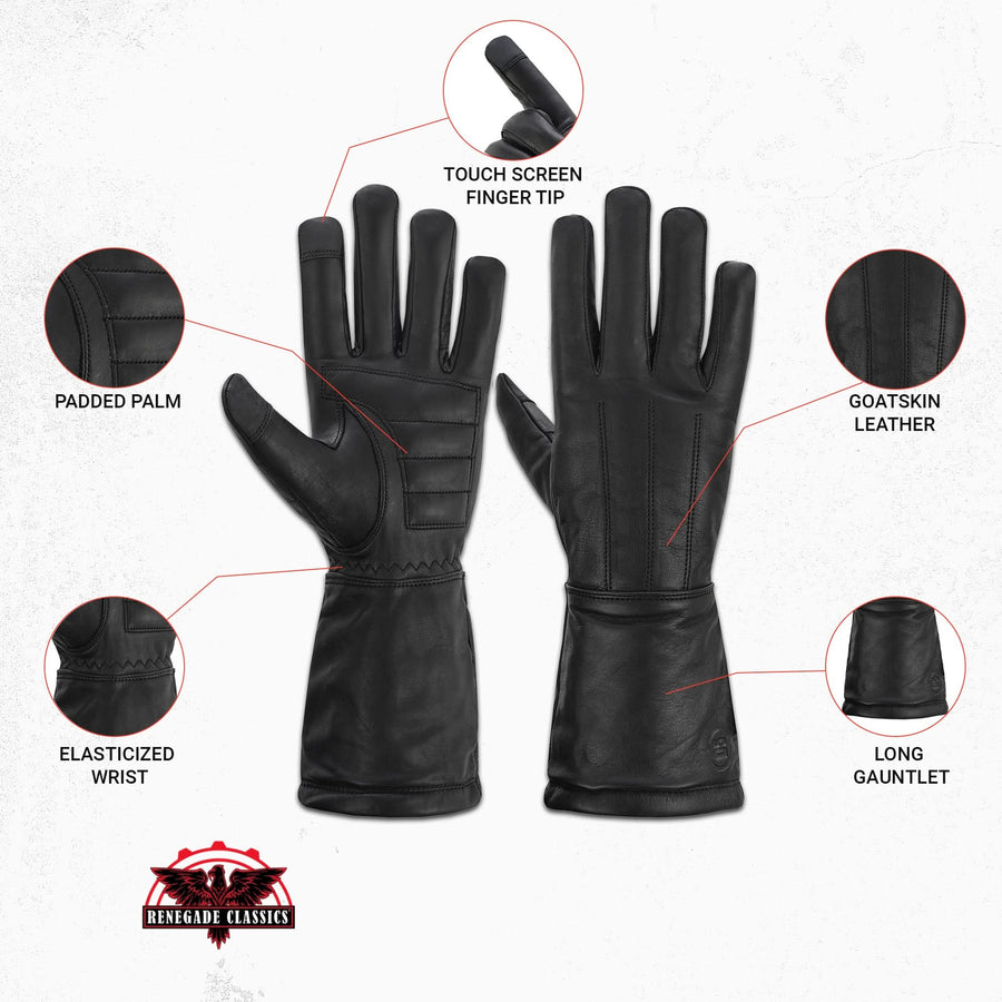 Steadfast Men's Leather Motorcycle Gloves