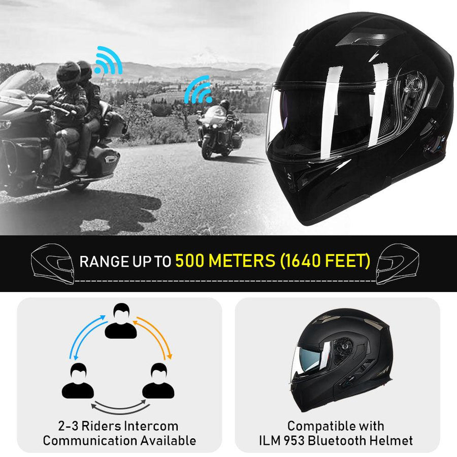 Bluetooth Modular Flip-Up Motorcycle Helmet