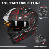 LED Modular Full Face Motorcycle Helmet