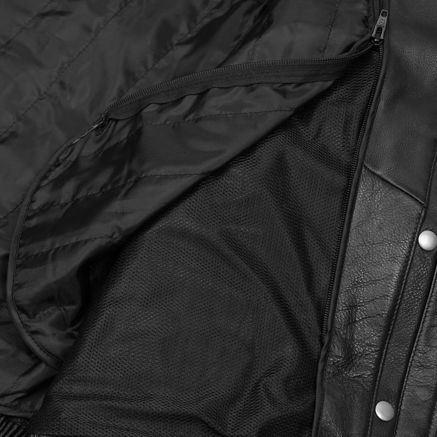 Black Cavalry Leather Motorcycle Jacket