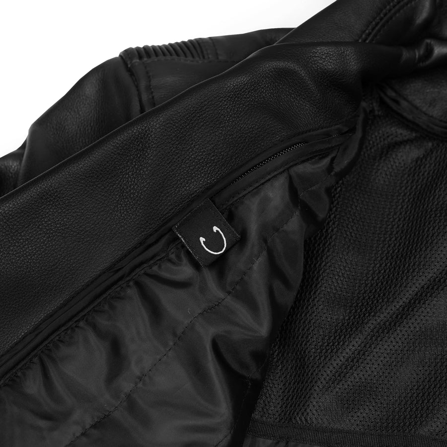 Black Cavalry Leather Motorcycle Jacket