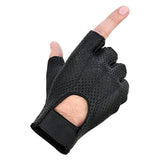 Perforated Fingerless Motorcycle Gloves