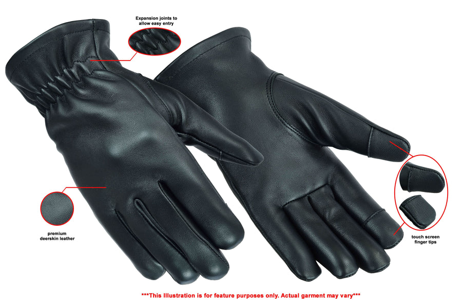 Deerskin Unlined Motorcycle Gloves
