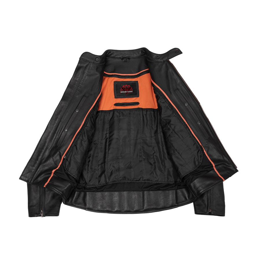 Black Vented Leather Jacket