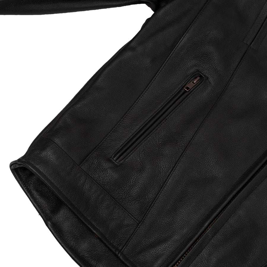 Black Vented Leather Jacket