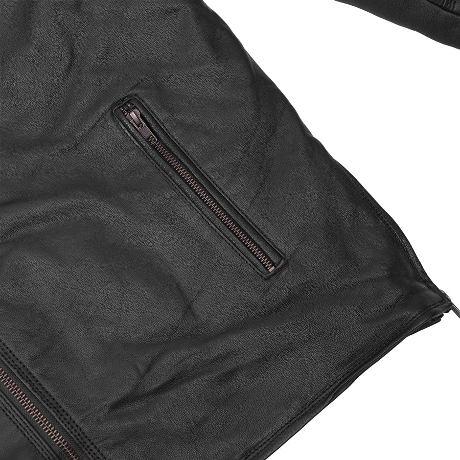 Black Speed Leather Motorcycle Jacket