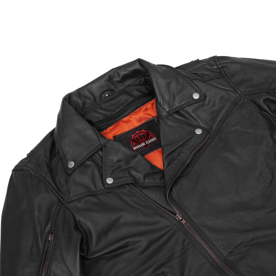 Black Speed Leather Motorcycle Jacket