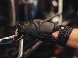 Men's Tough Deer Skin Fingerless Motorcycle Gloves