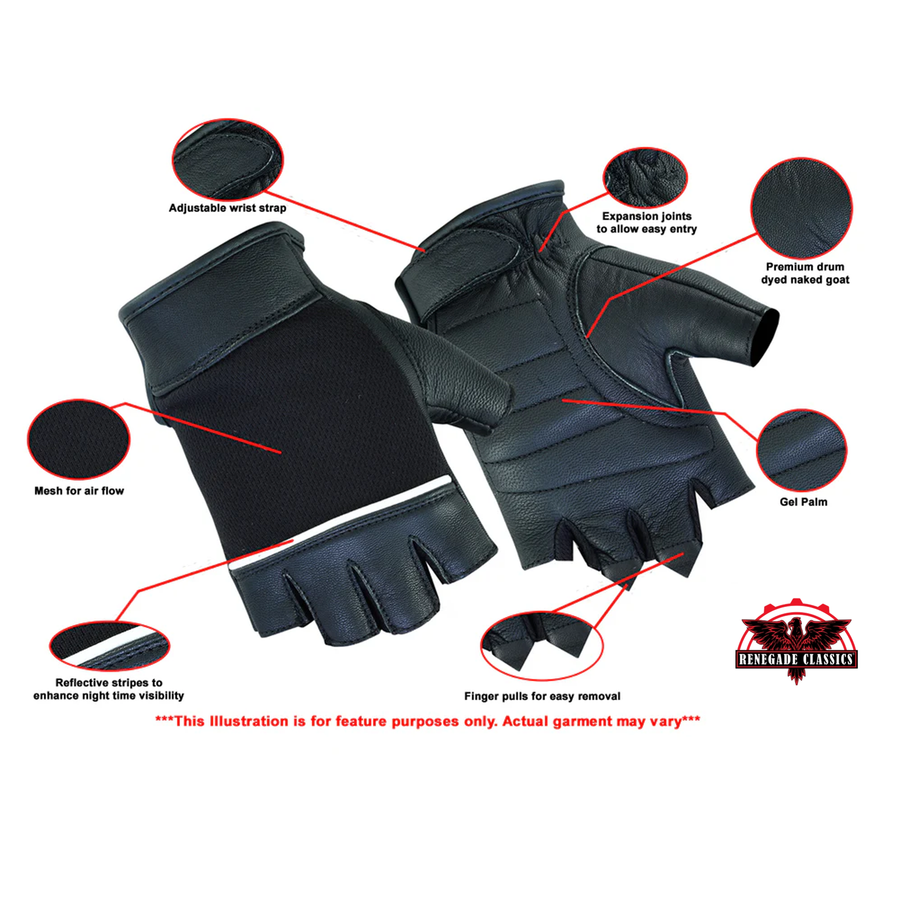 Women's Traditional Fingerless Motorcycle Gloves